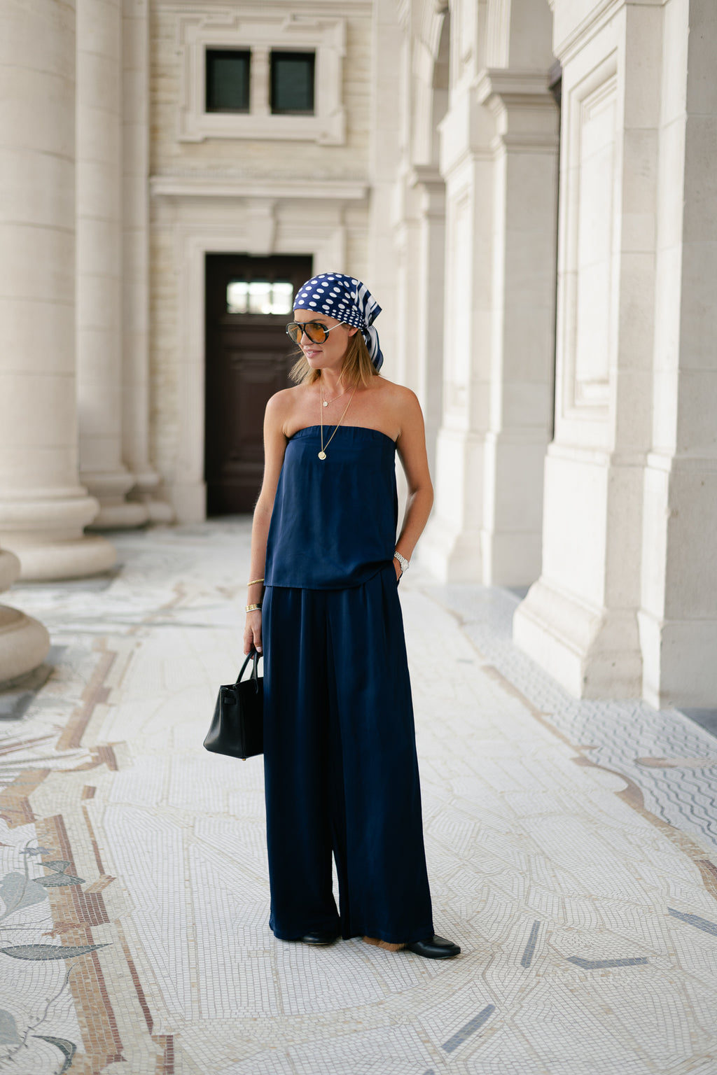 SLFLeonore HW wide pant dark sapphire