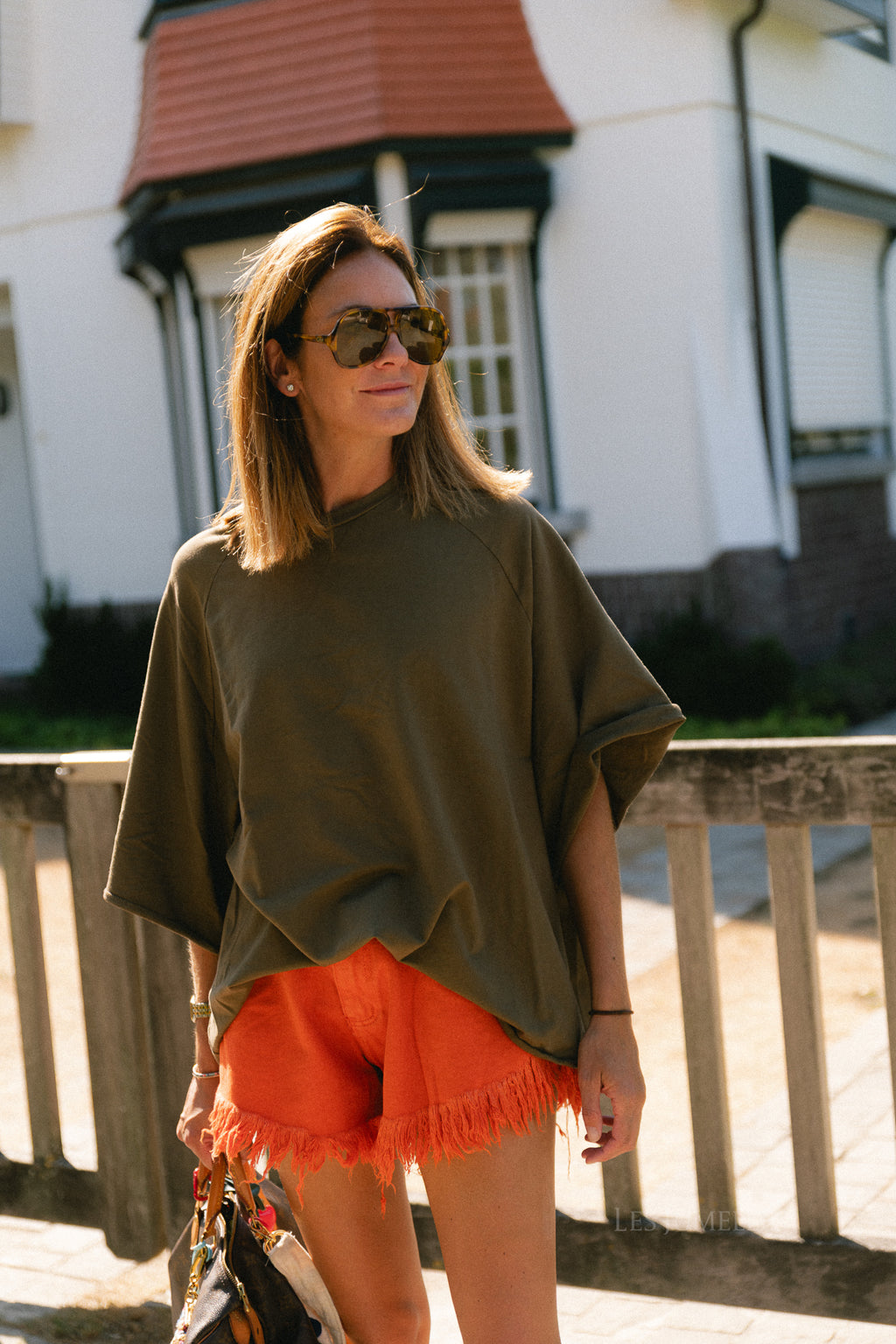 Margot denim shorts orange