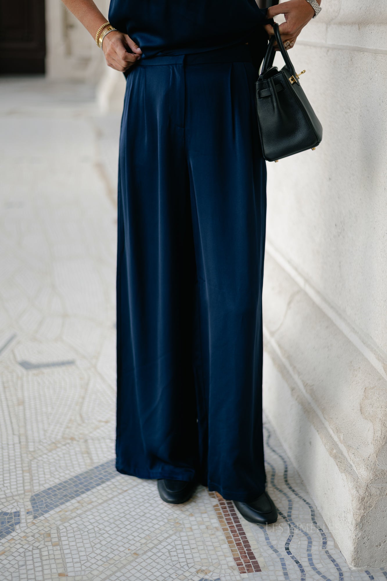 SLFLeonore HW wide pant dark sapphire