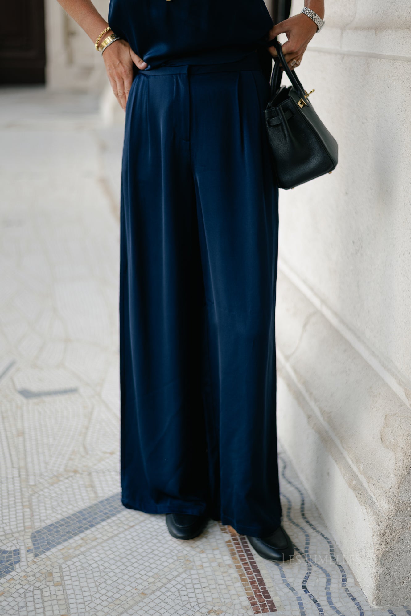 SLFLeonore HW wide pant dark sapphire