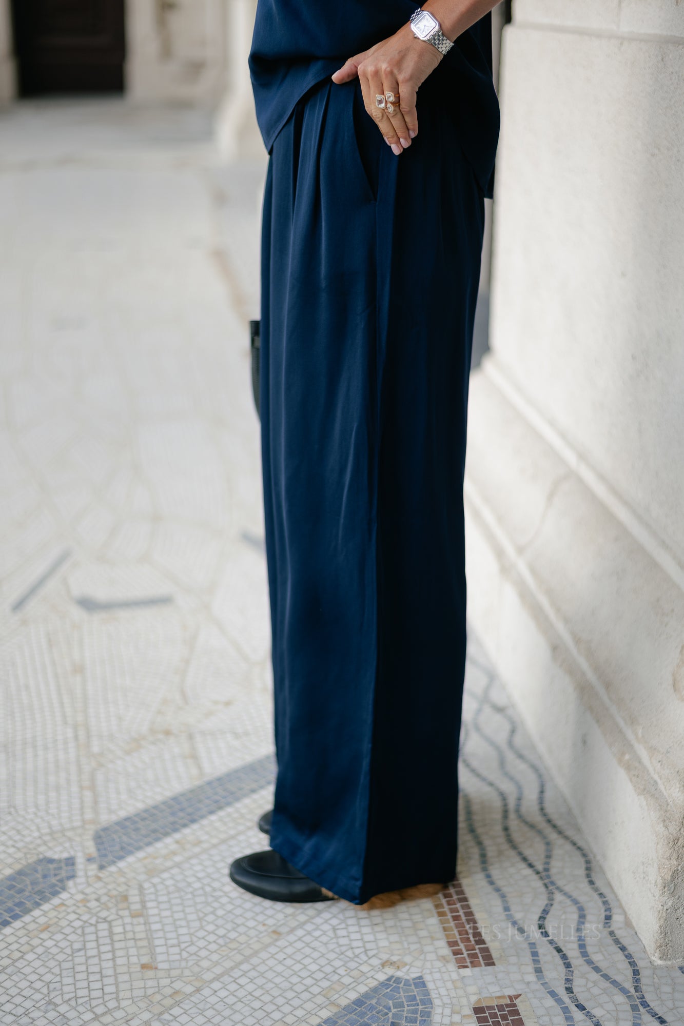 SLFLeonore HW wide pant dark sapphire