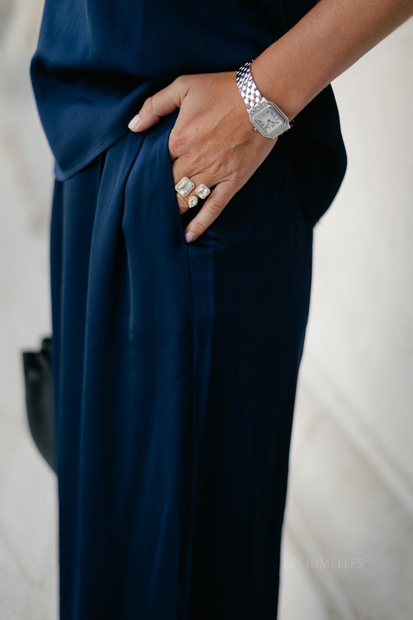 SLFLeonore HW wide pant dark sapphire