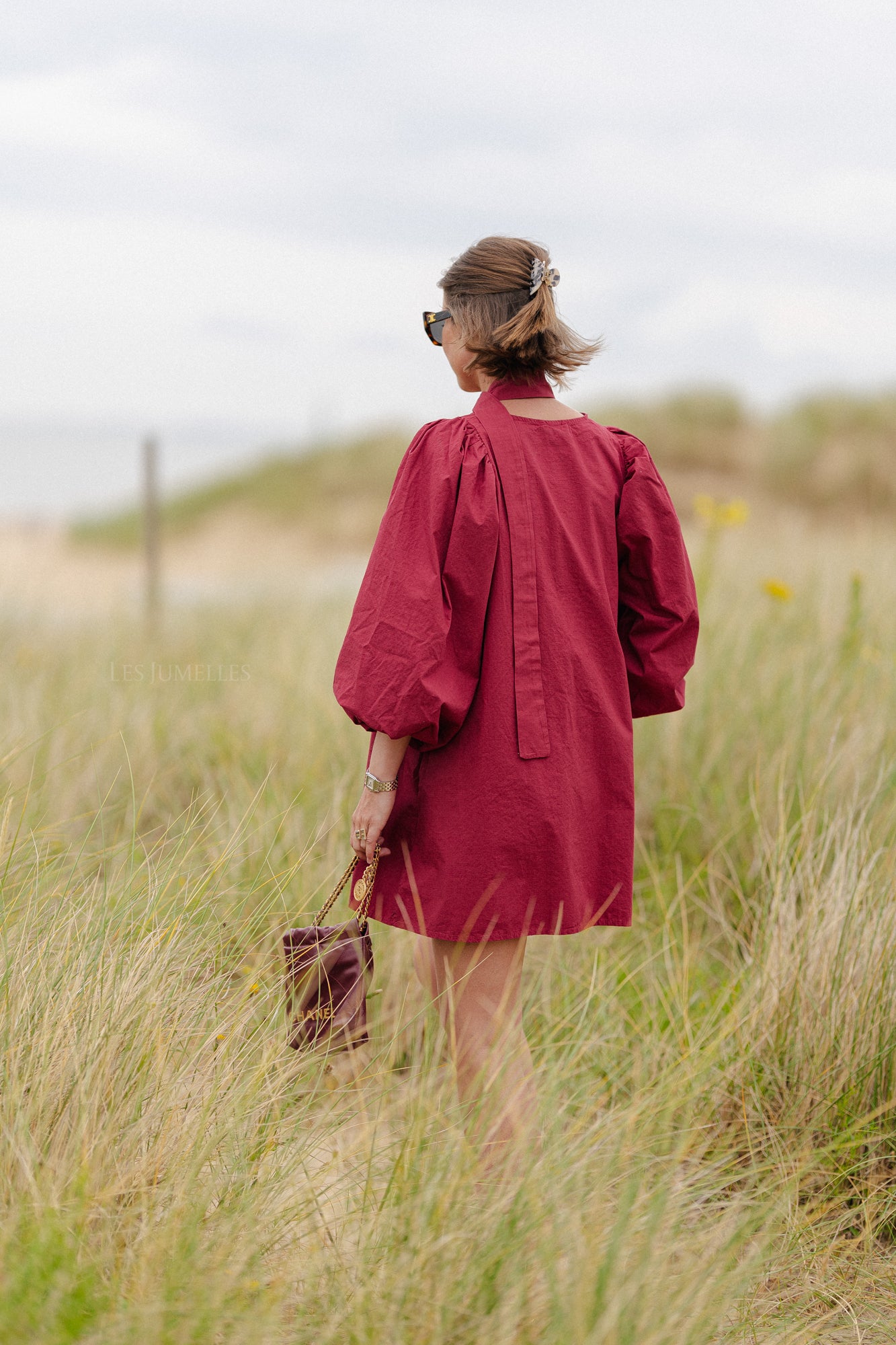 Kurzes Kleid Lora burgunderrot