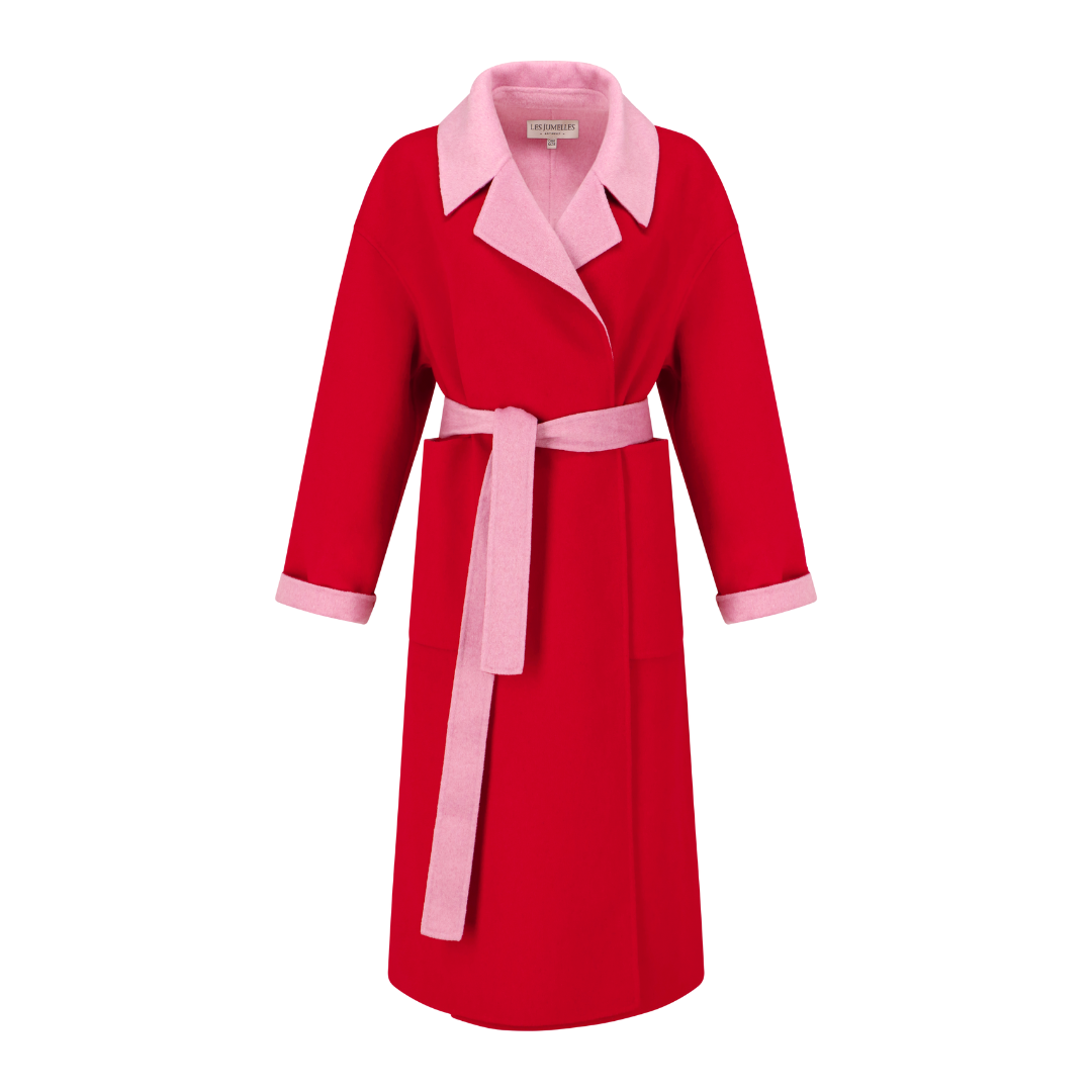 Louise wool coat cherry red/viola