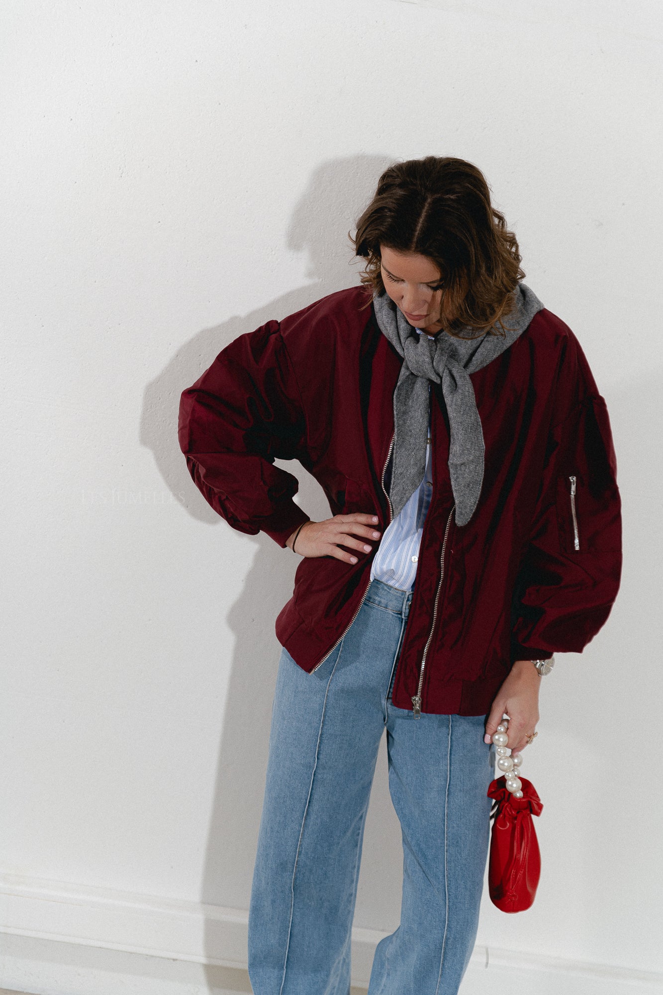 Annalise bomber jacket plum