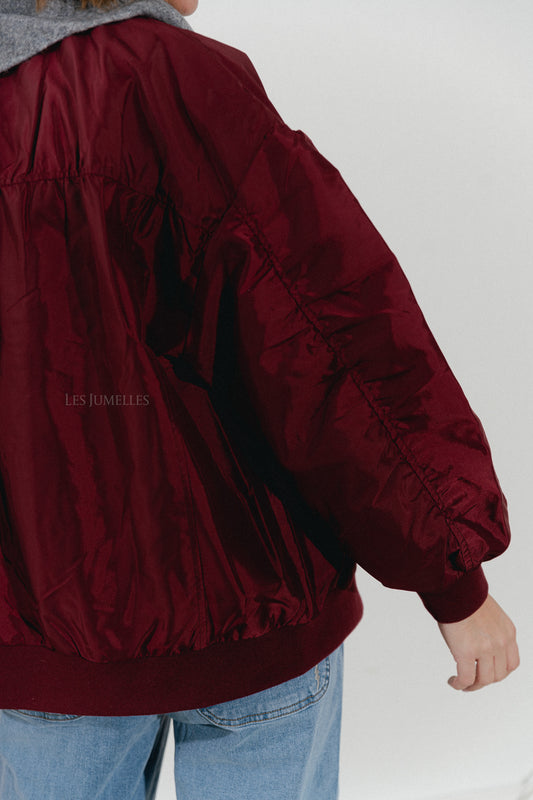 Les Jumelles Annalise bomber jacket plum