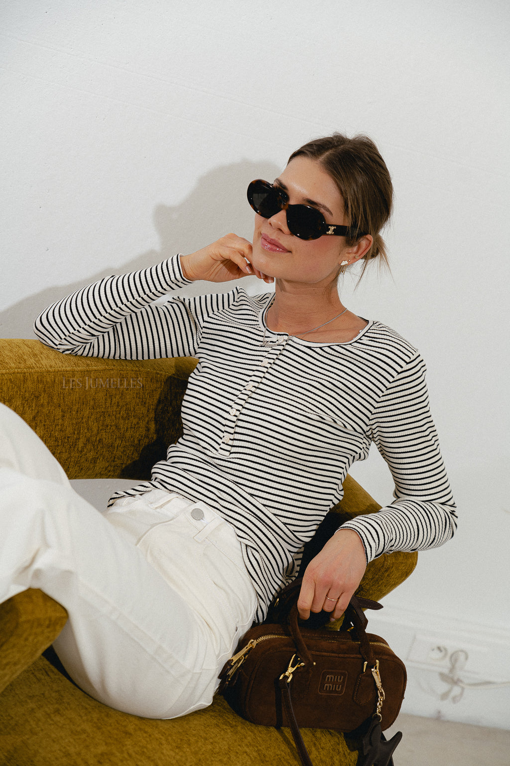 Paxsw T-shirt longsleeve black striped