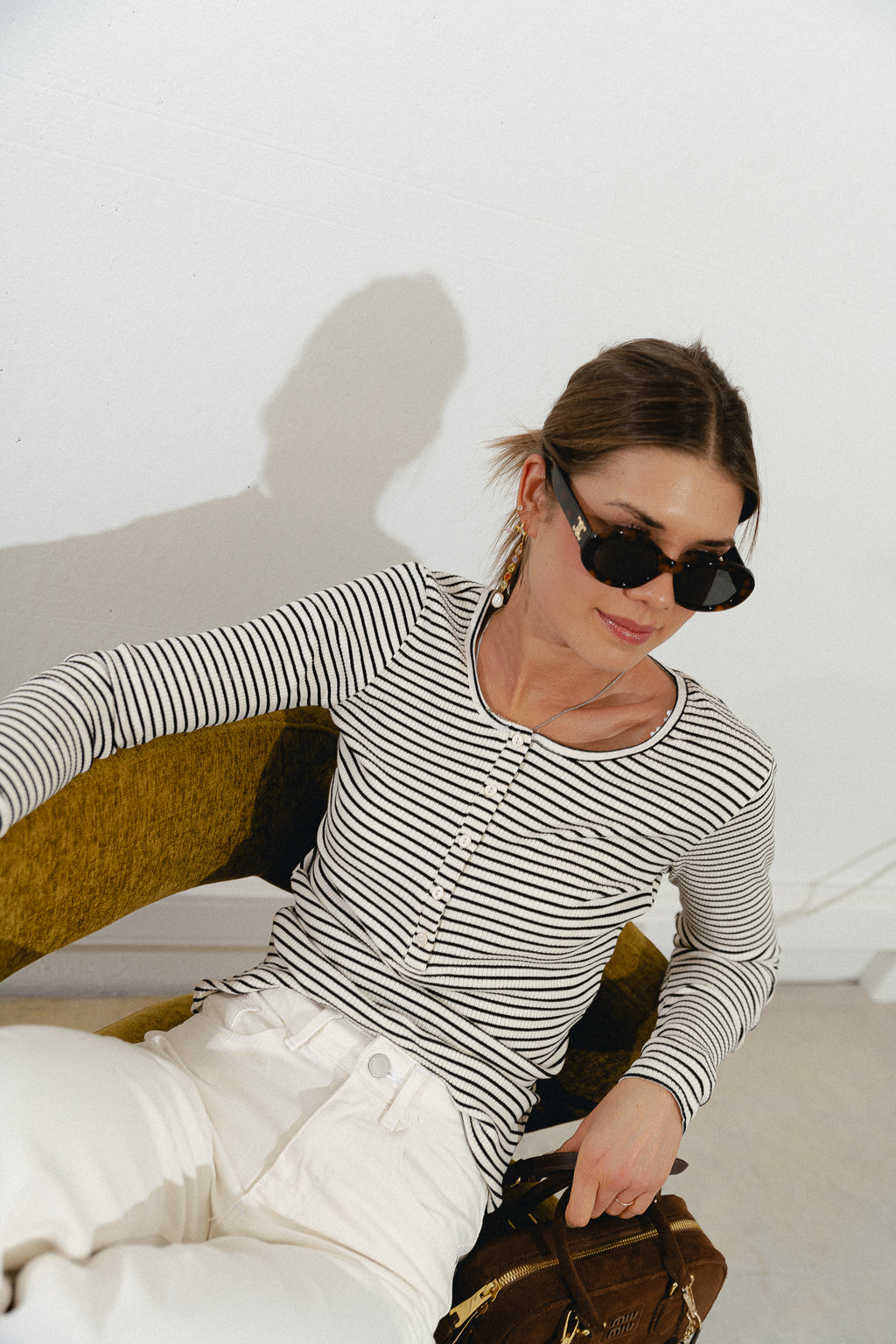 Paxsw T-shirt longsleeve black striped