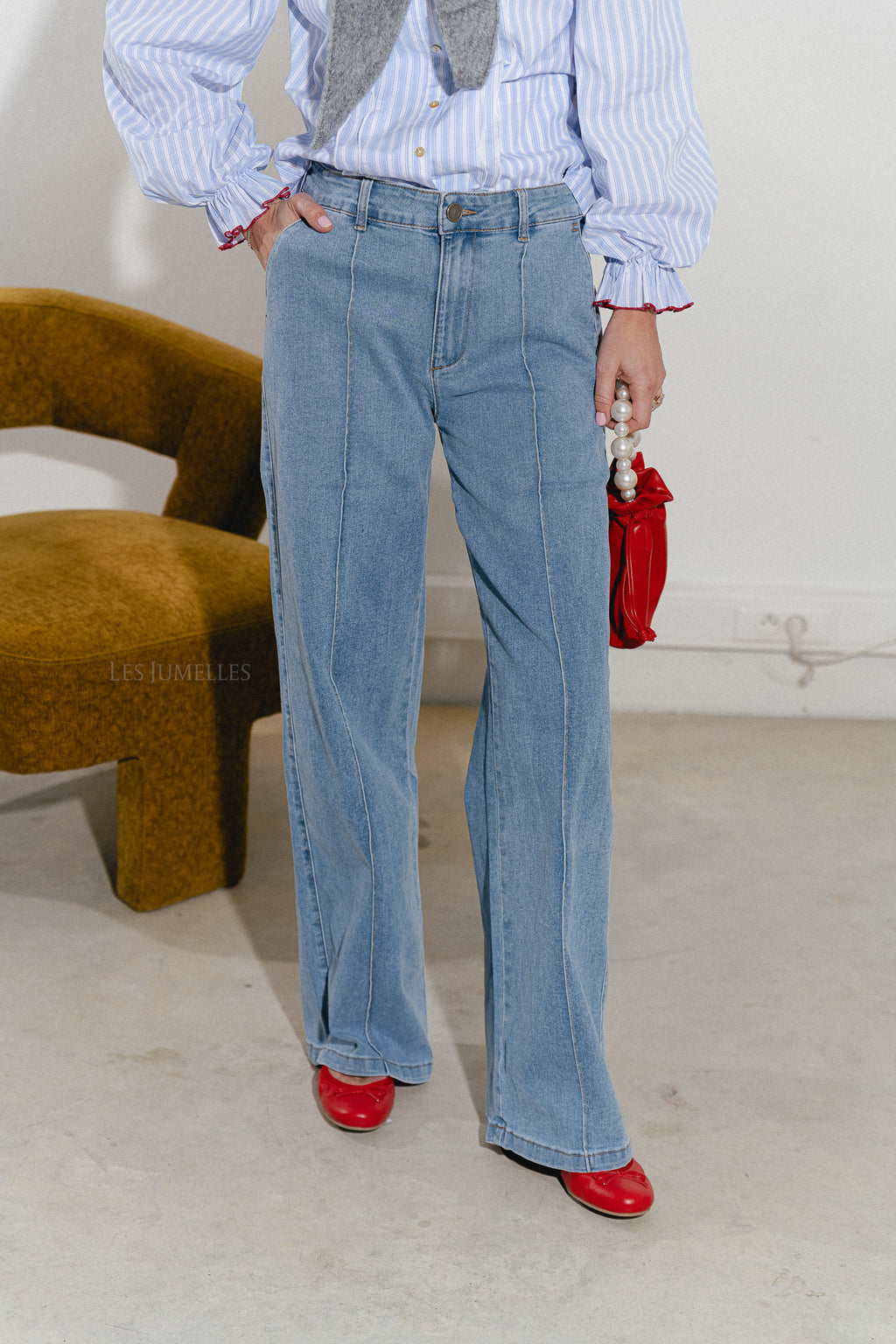 CariSW mid jeans licht denimblauw