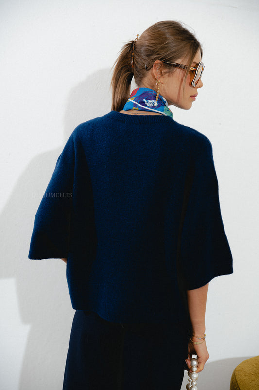 Les Jumelles Pull Monica bleu marine