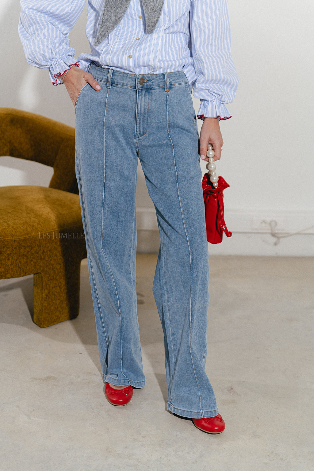 CariSW mid jeans licht denimblauw