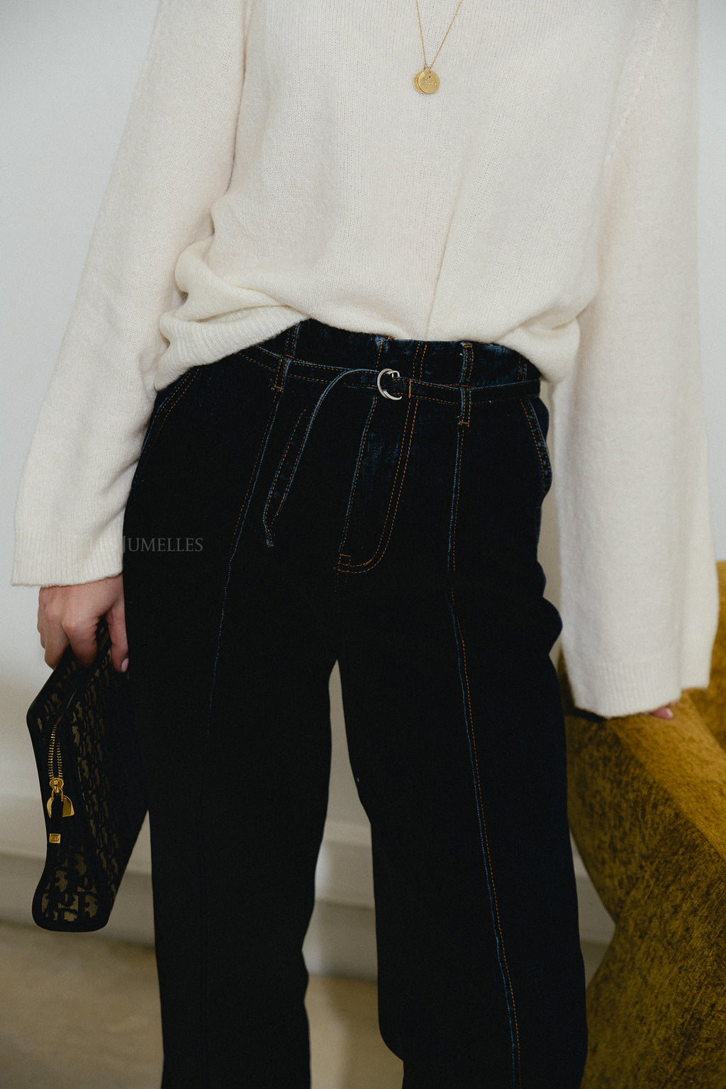 VIFrelle HW wide jeans dark blue denim