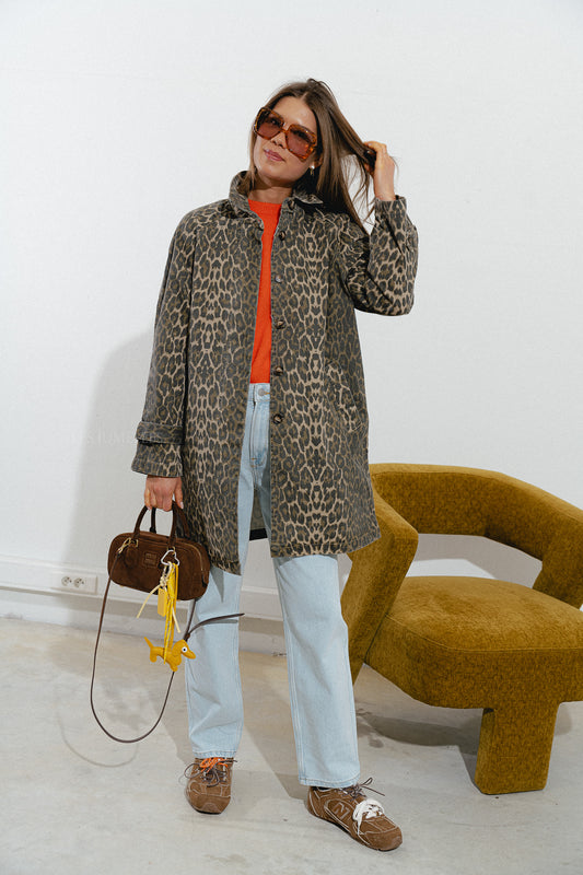 Les Jumelles FilipaSW coat light brown leopard