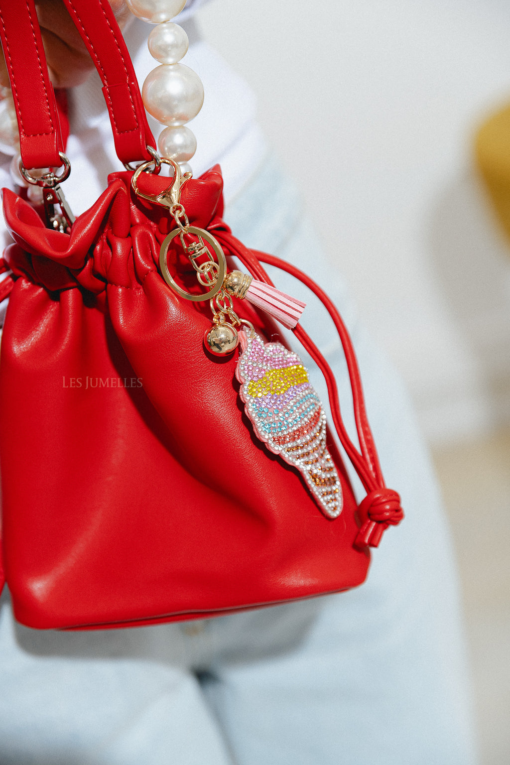 Ice cream keychain strass