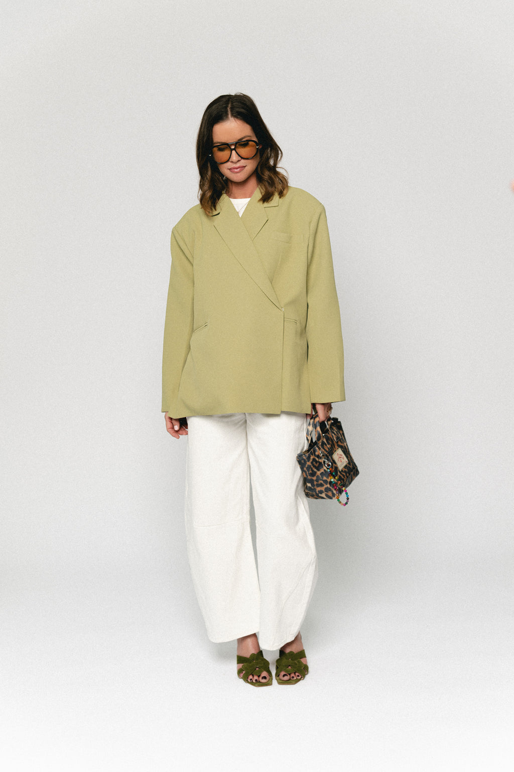Chloe oversized blazer linden green