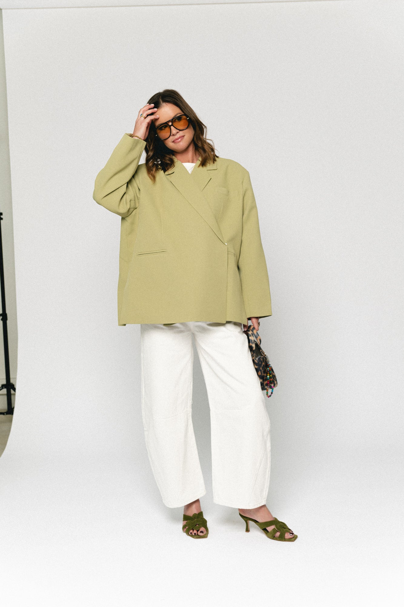 Chloe oversized blazer linden green