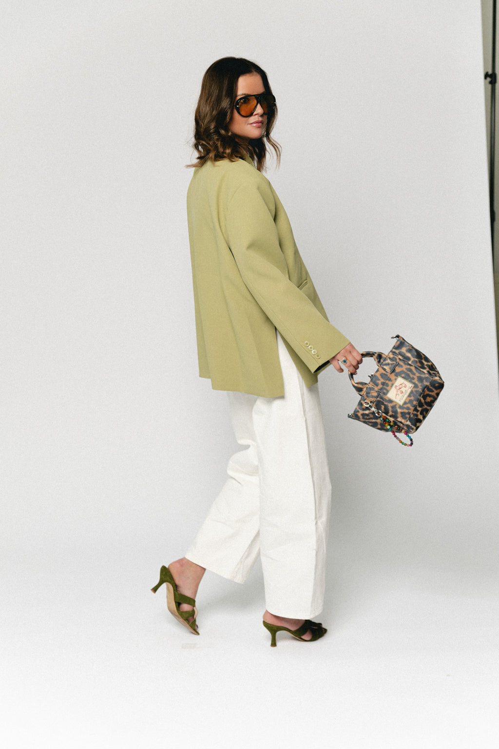 Chloe oversized blazer linden green