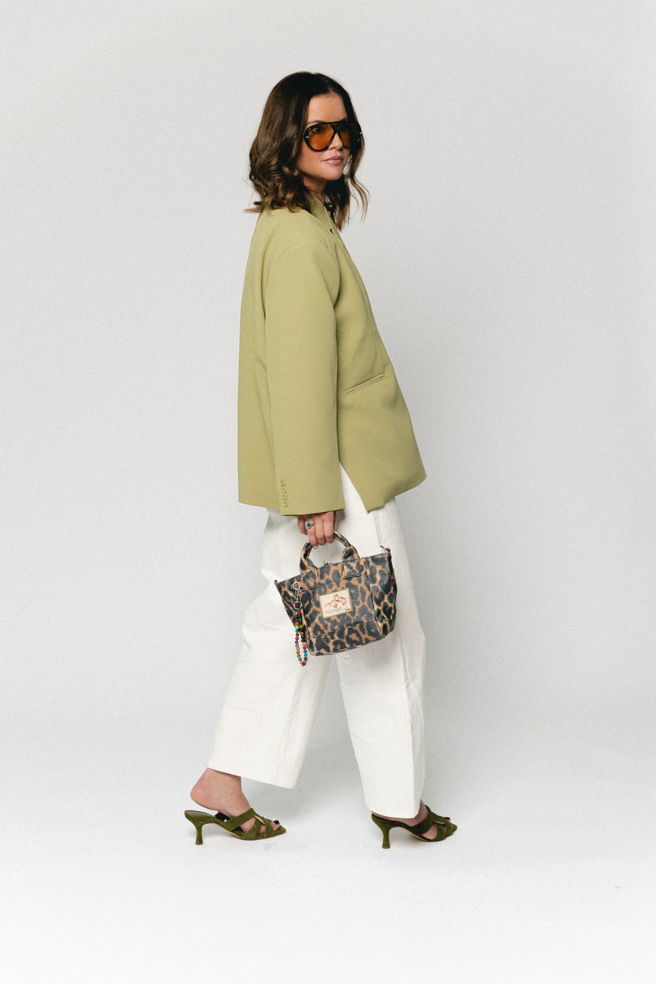 Chloe oversized blazer linden green