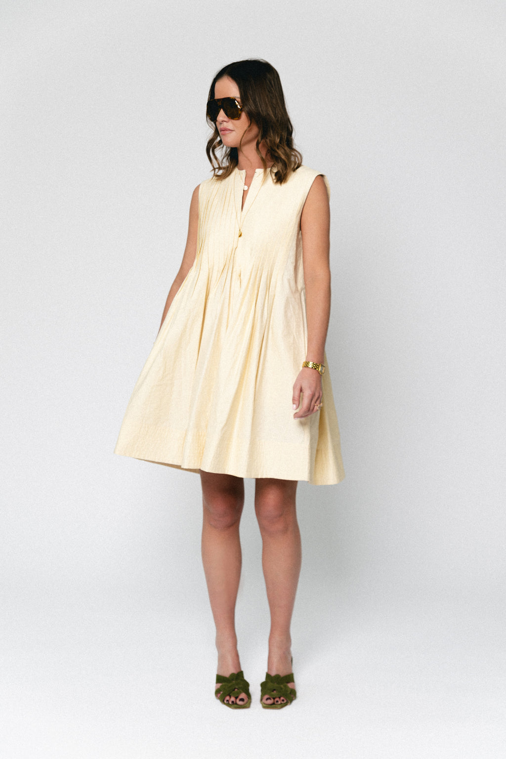 Conely dress butter yellow