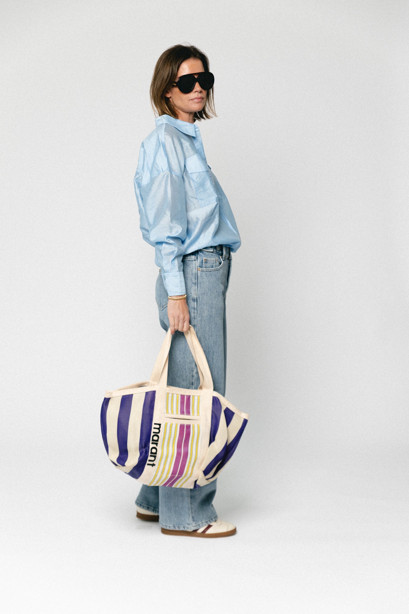 ROUAlinine LS oversized shirt clear sky