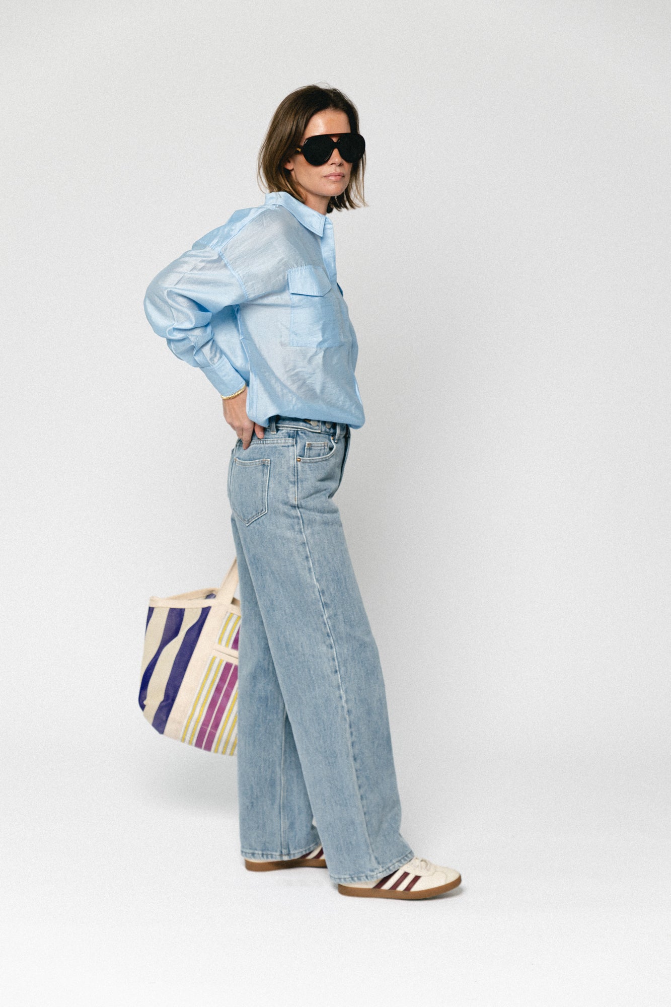 YASAlia wide jeans light blue denim