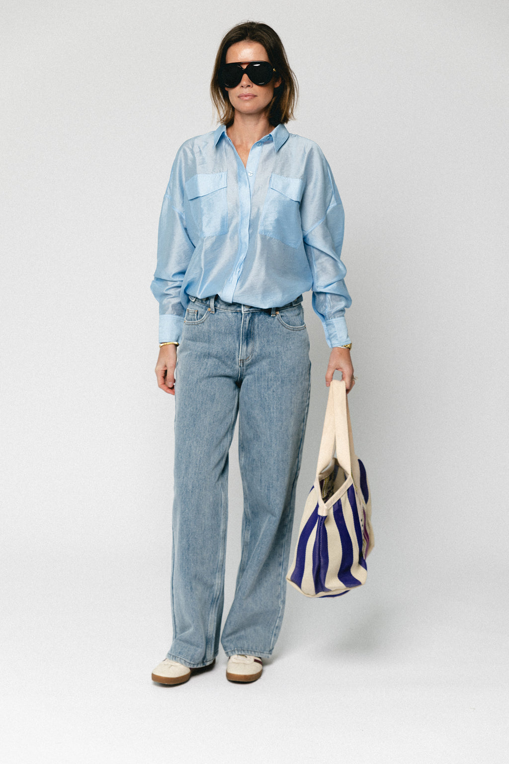 ROUAlinine LS oversized shirt clear sky