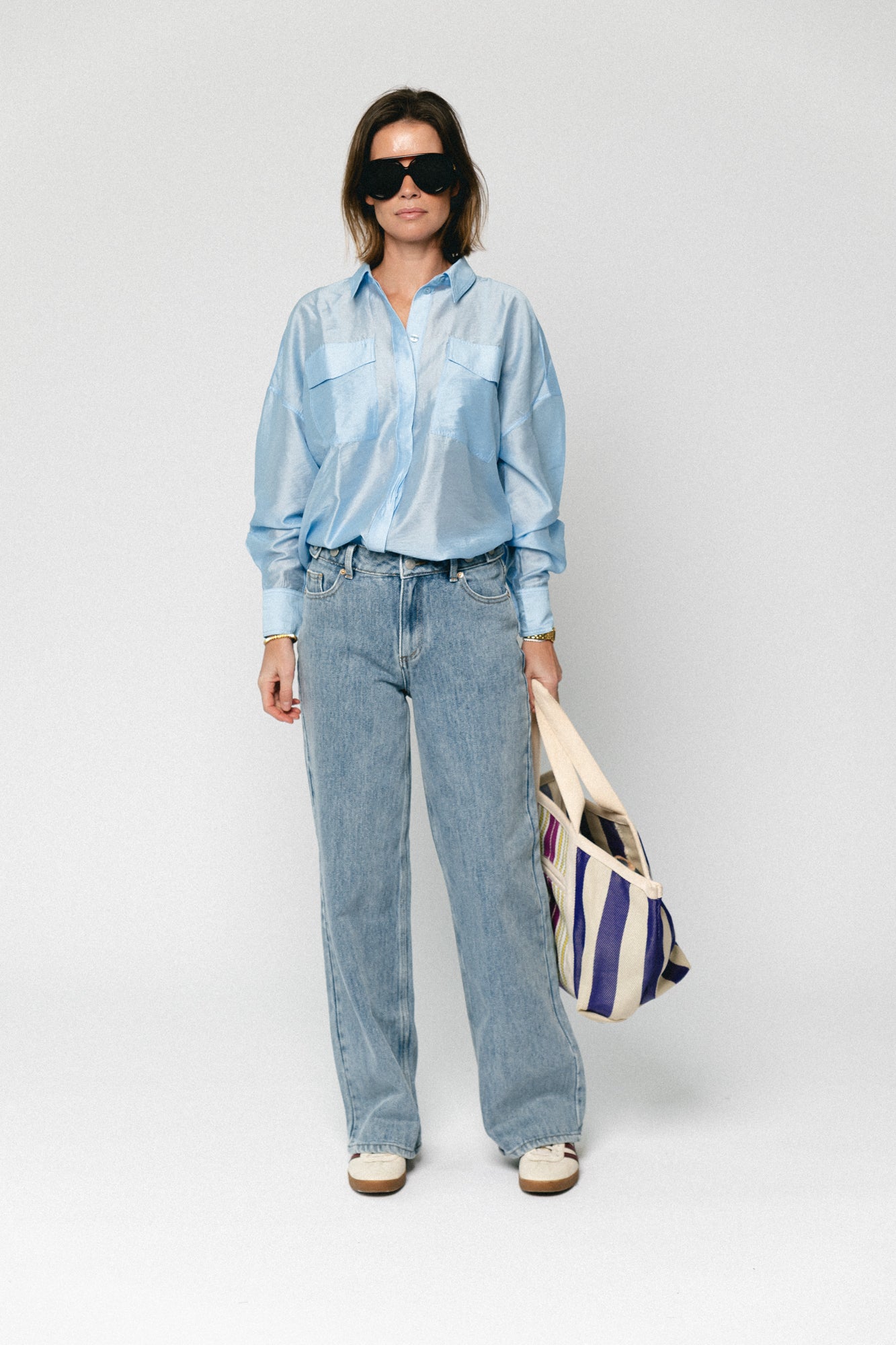 ROUAlinine LS oversized shirt clear sky