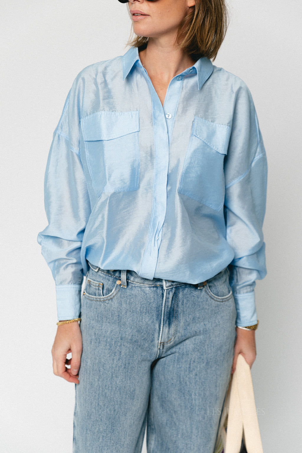 ROUAlinine LS oversized shirt clear sky