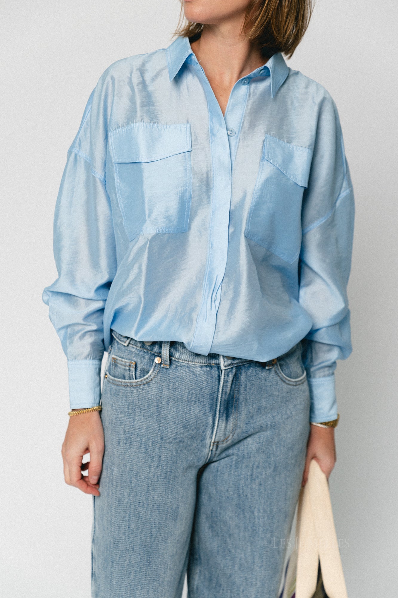 ROUAlinine LS oversized shirt clear sky