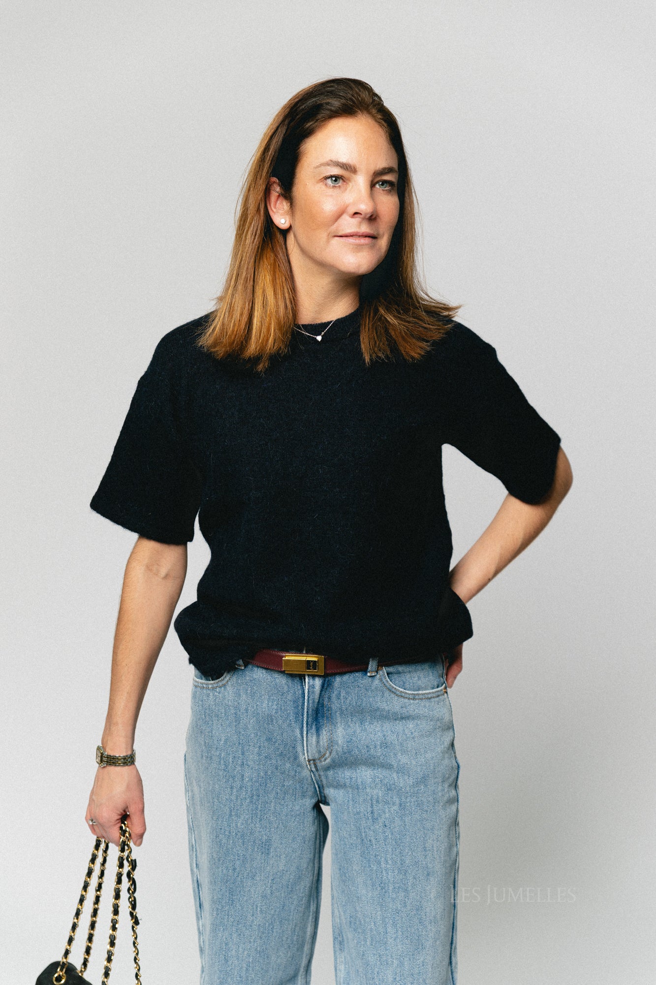 SLFLulu 2/4 knit O-neck dark sapphire