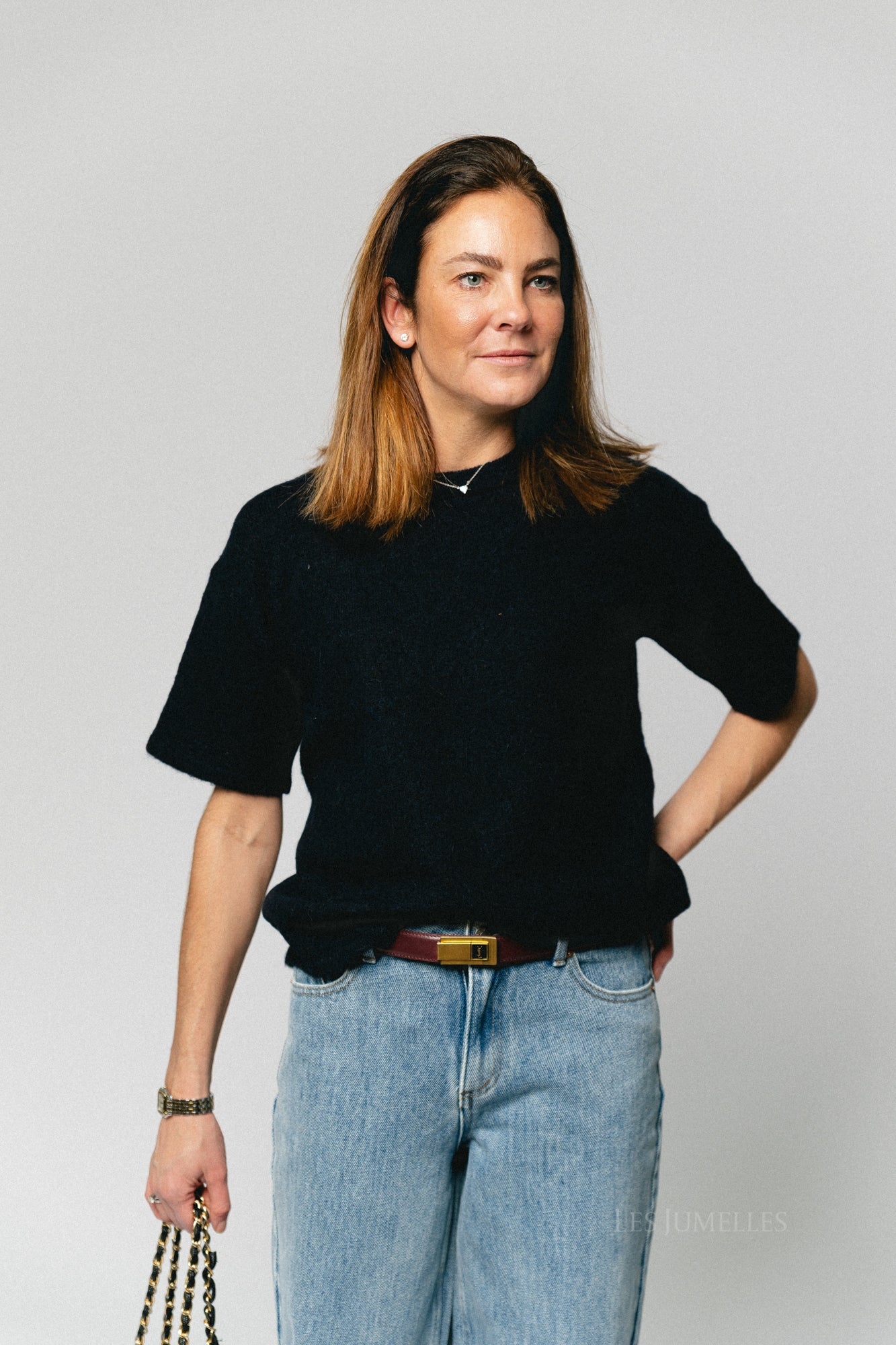 SLFLulu 2/4 knit O-neck dark sapphire