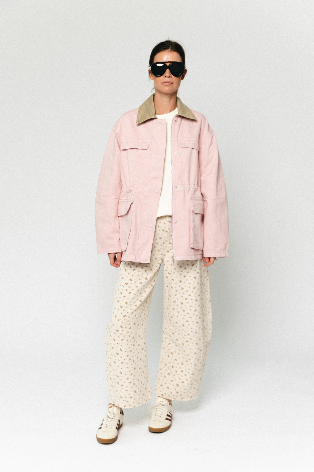 TomarSW cropped barrel jeans rose flower
