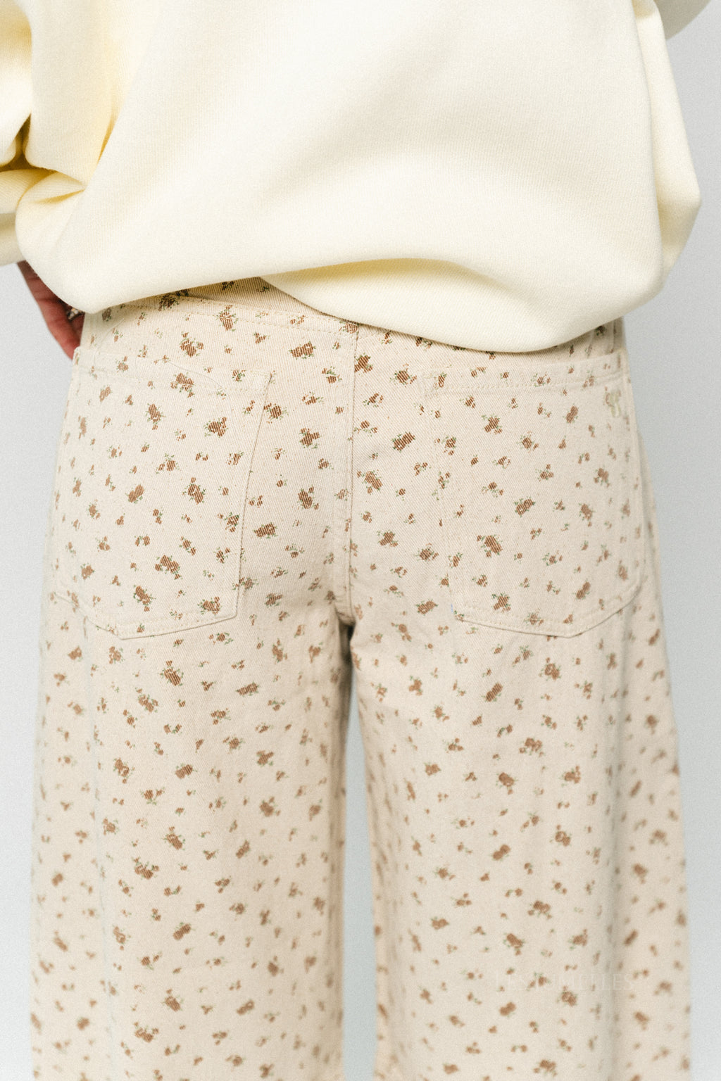 TomarSW cropped barrel jeans rose flower