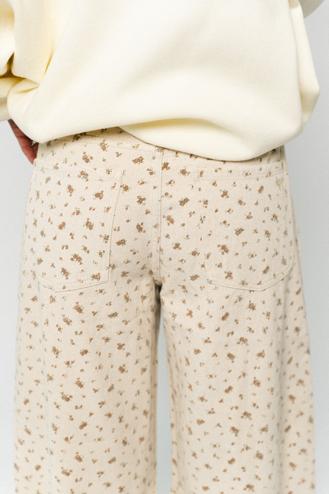 TomarSW cropped barrel jeans rose flower