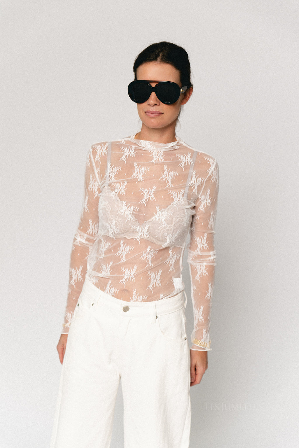 Blaise lace top white