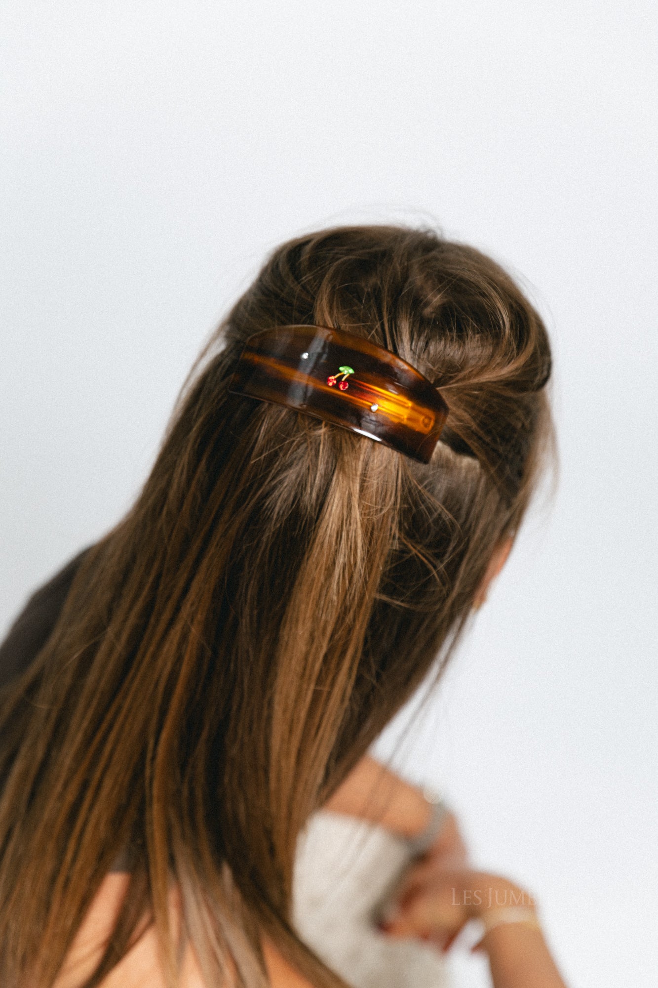 Cherry hair clip brown