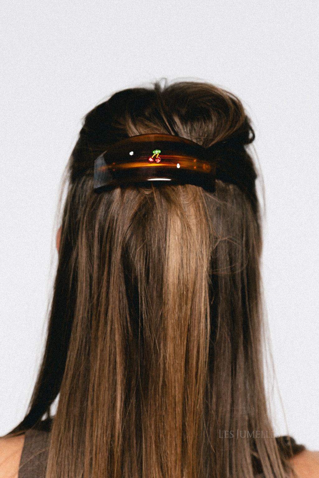 Cherry hair clip brown