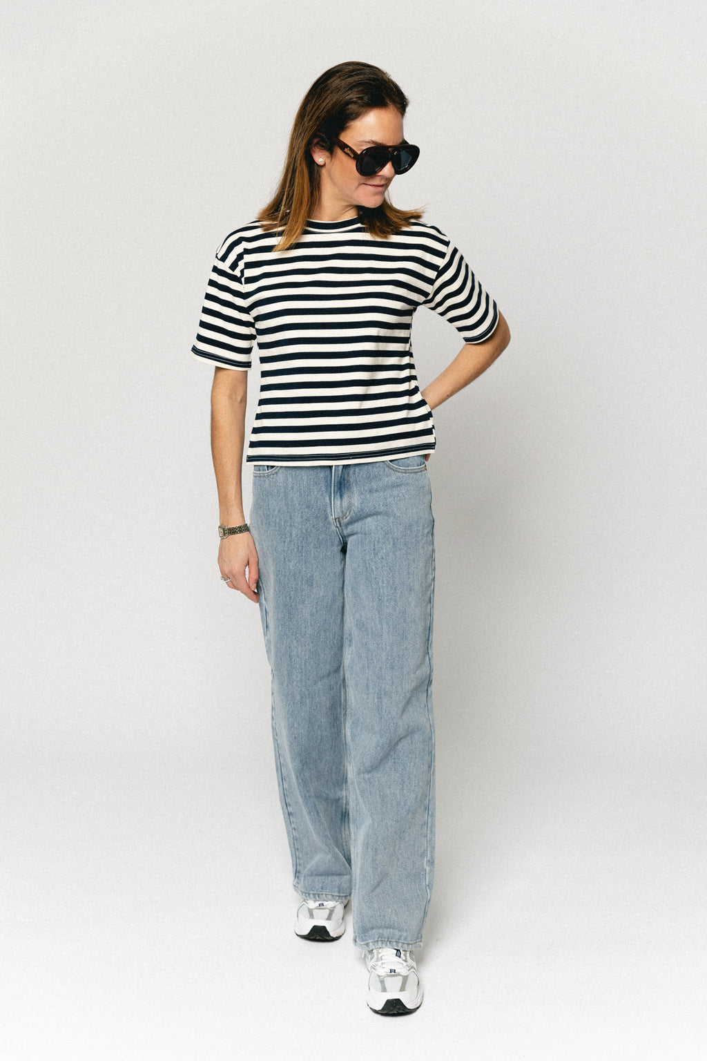 Martilo striped T-shirt navy blue