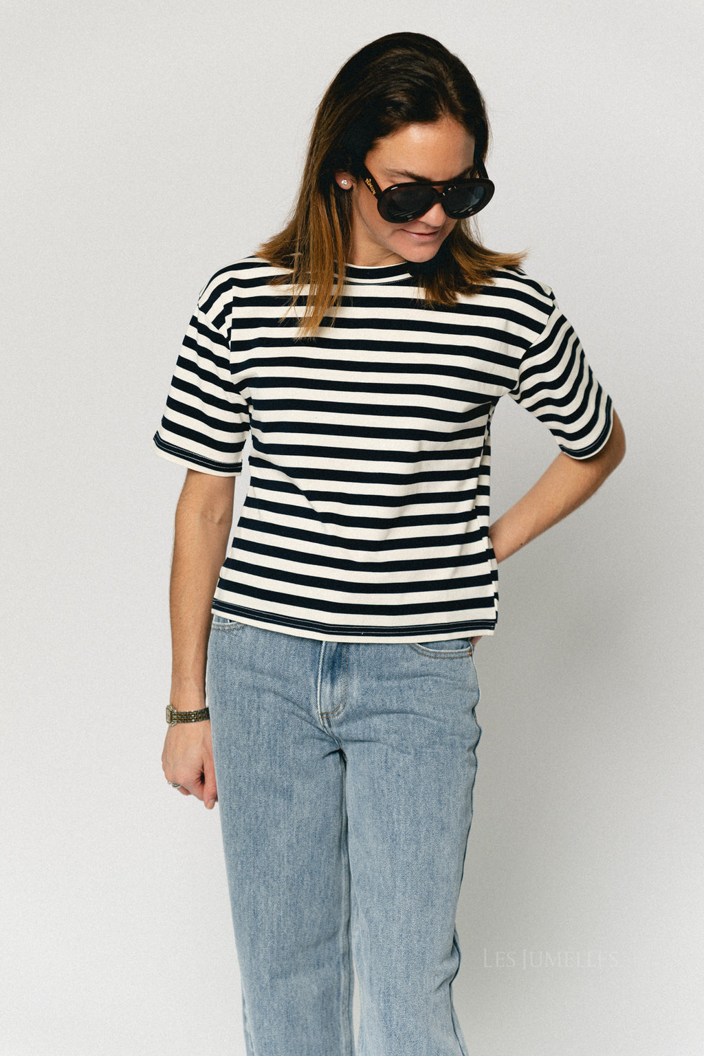 Martilo striped T-shirt navy blue