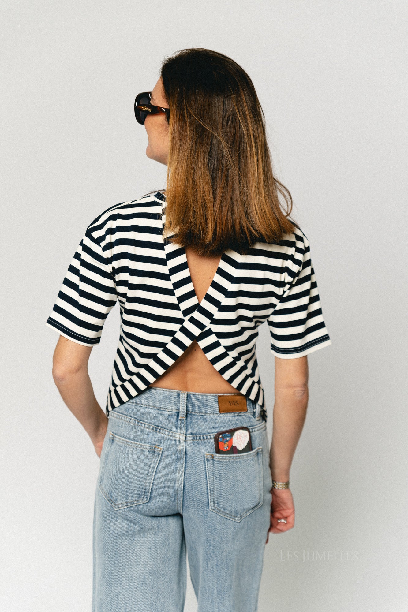 Martilo striped T-shirt navy blue