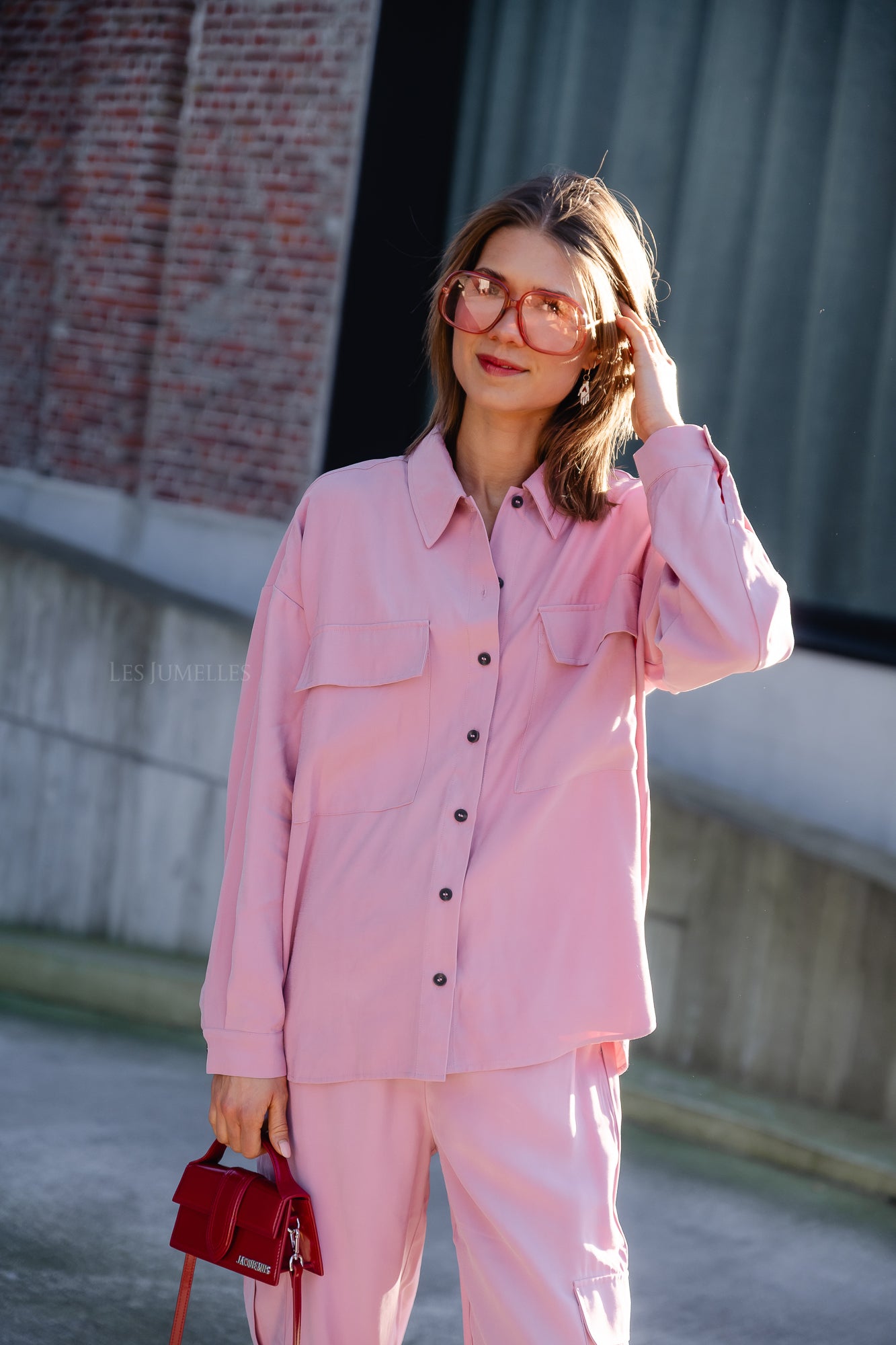 pink cargo shirt