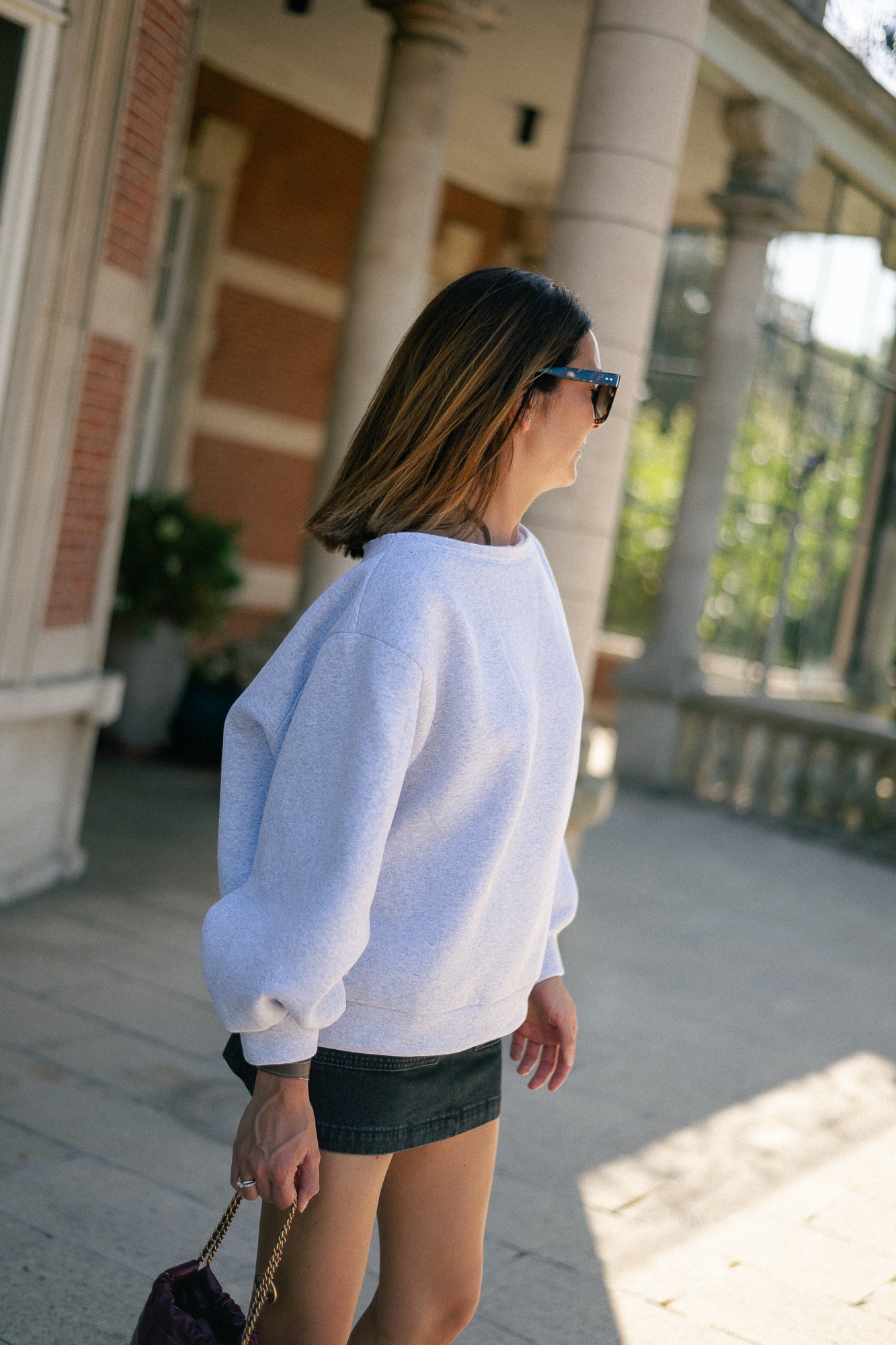 Yasmine off shoulder sweater light grey