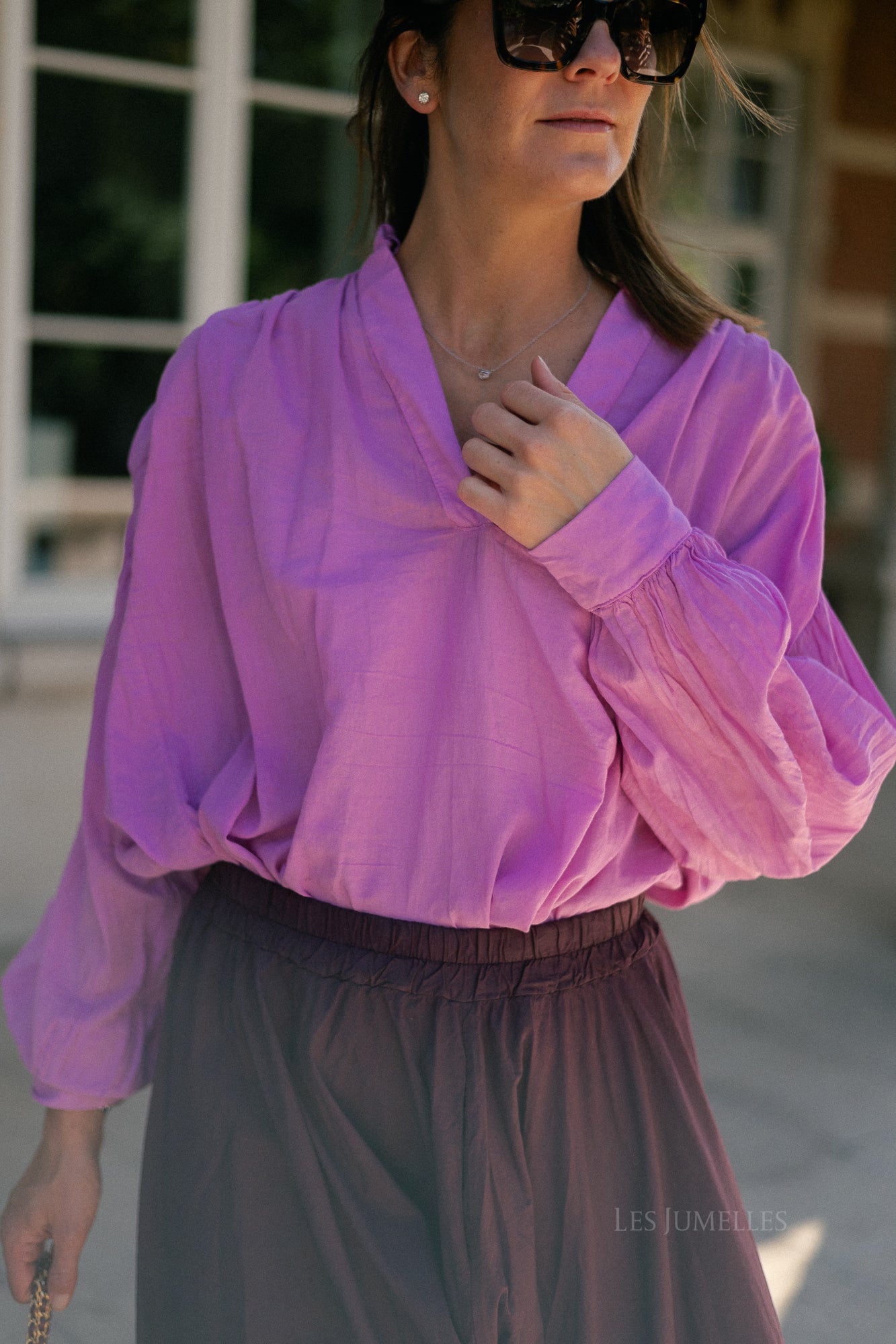 Celine LS blouse orchid