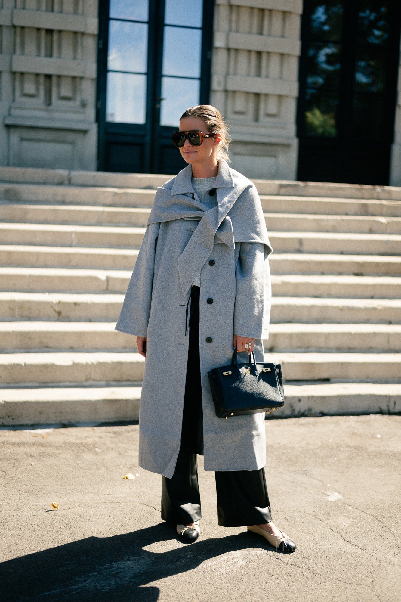 Alea wool coat grey melange