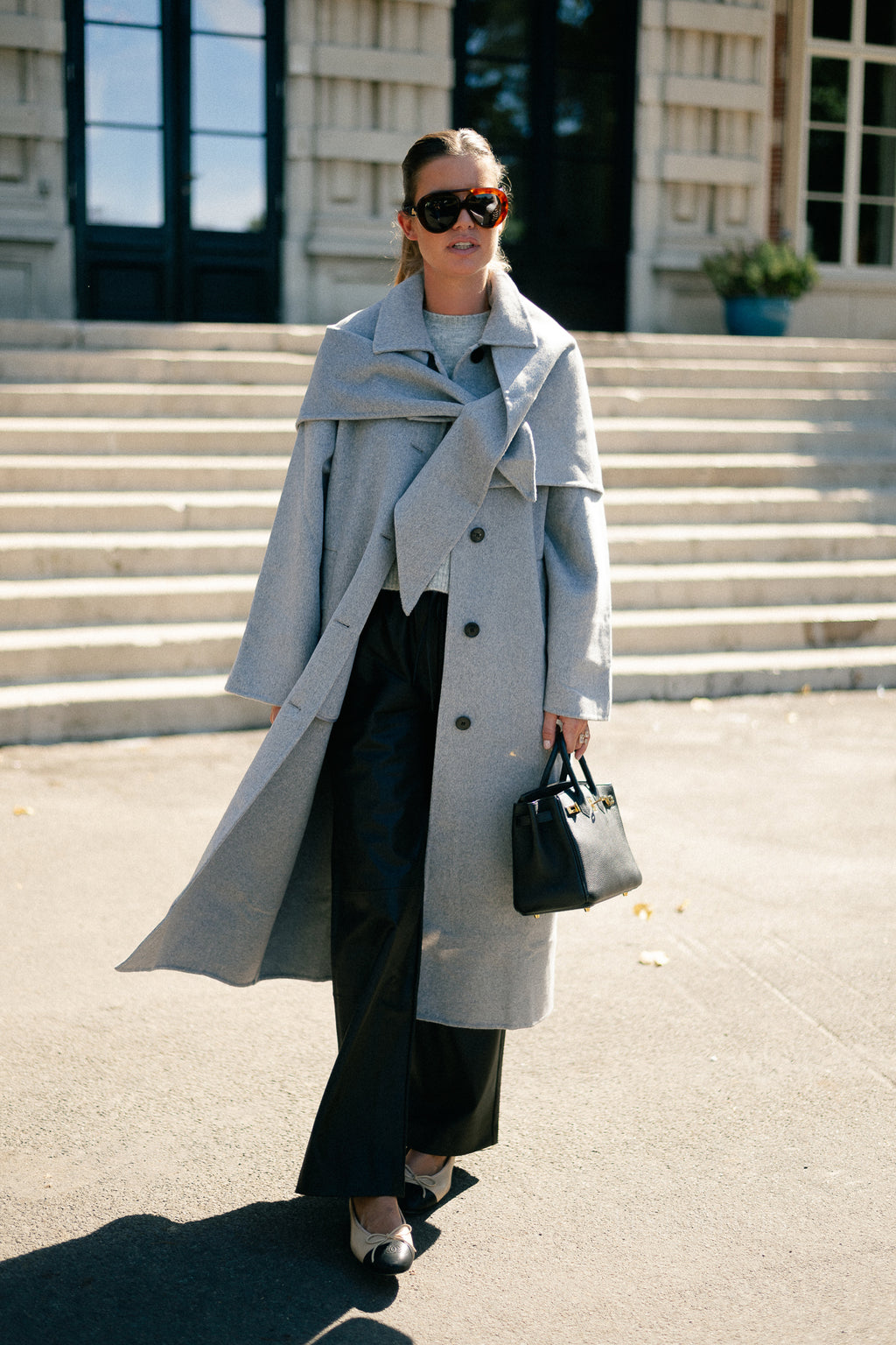 Alea wool coat grey melange