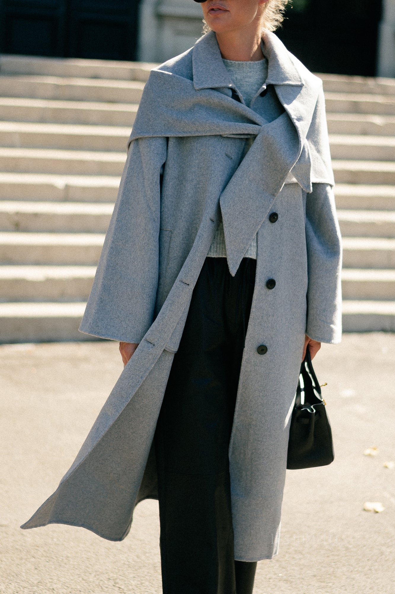 Alea wool coat grey melange
