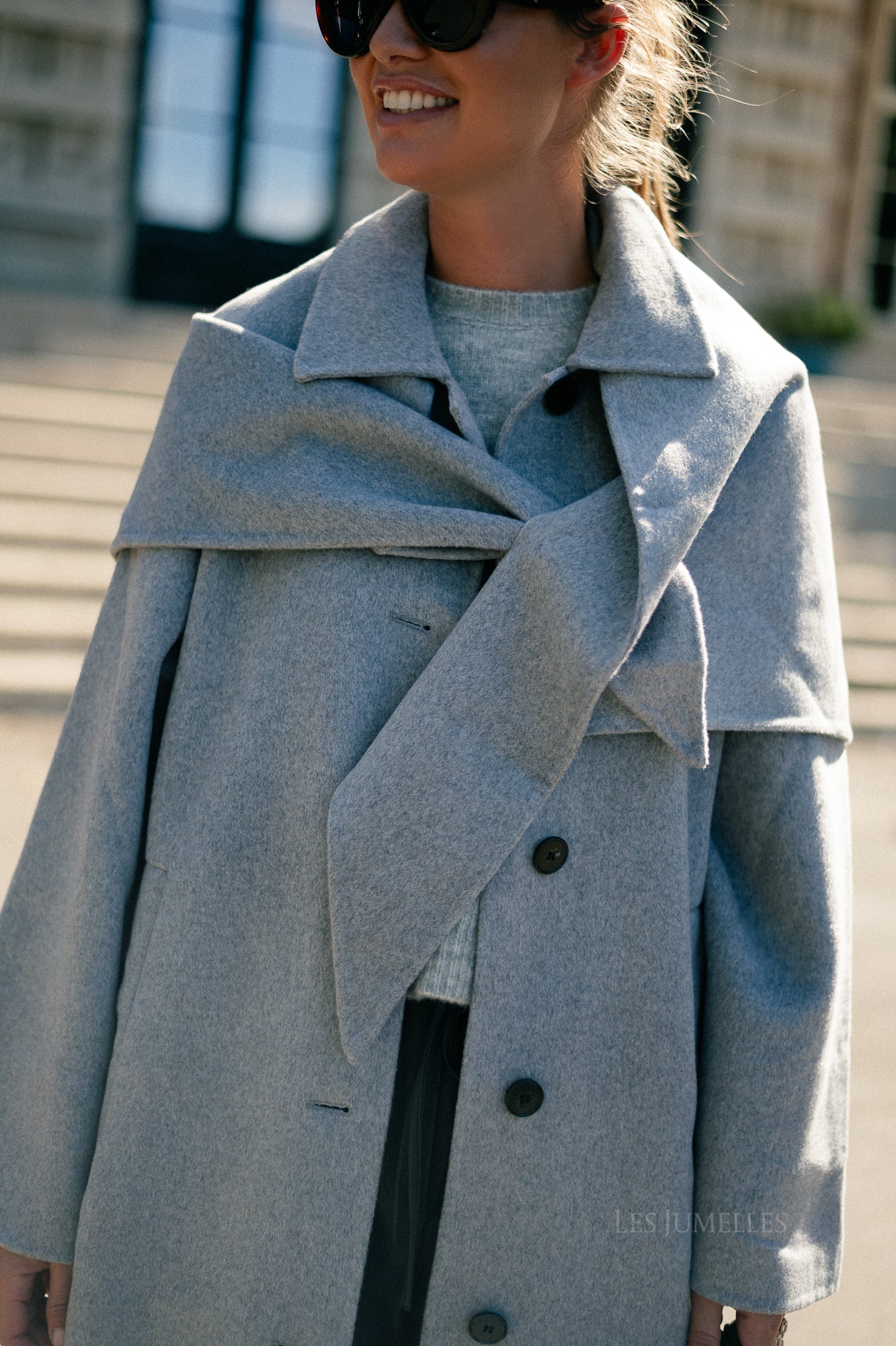 Alea wool coat grey melange