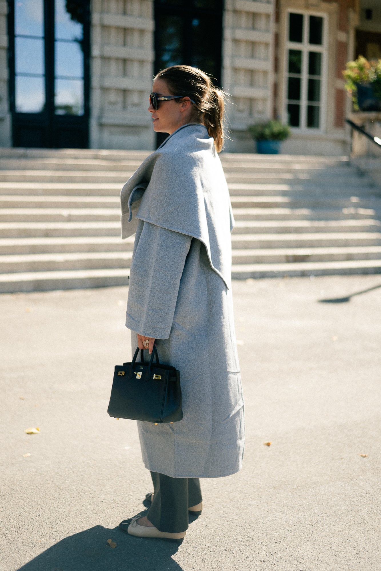 Alea wool coat grey melange