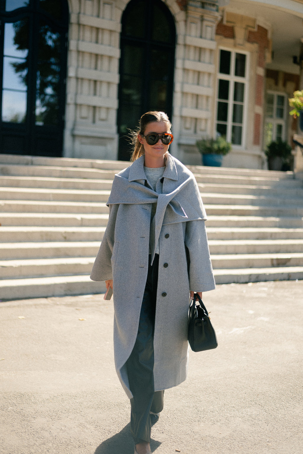 Alea wool coat grey melange