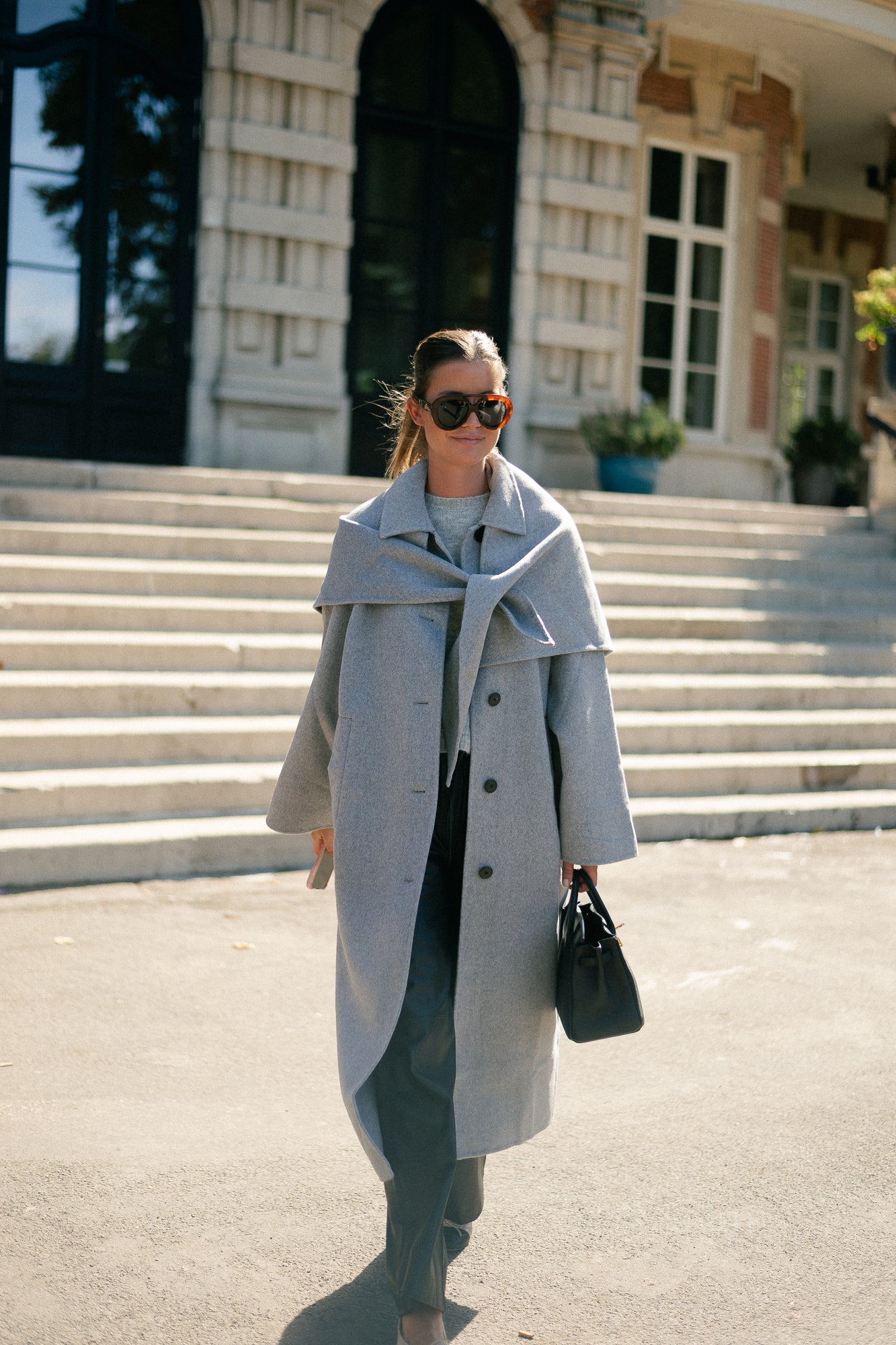 Alea wool coat grey melange
